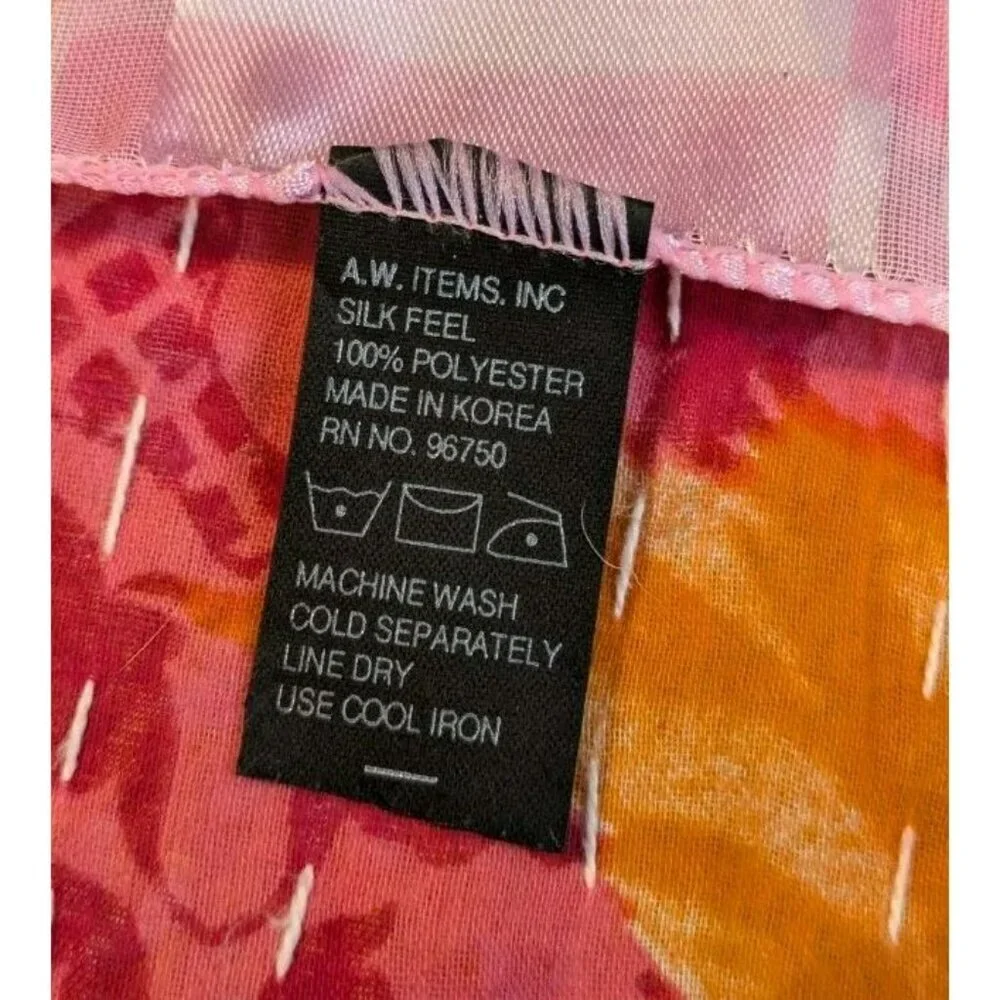 A.W. Items Multiple Breeds Cat Scarf Fish Border Pink Polyester Silk Feel 60x13